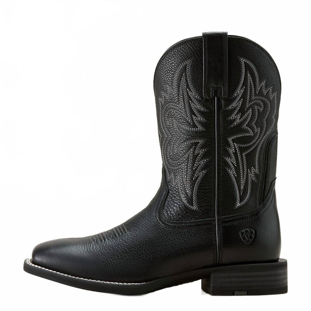 NEW ARIAT men's western big rig wide square toe cowboy boot in black deertan